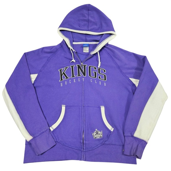 Reebok Other - LA Kings Hoodie Womens XL Purple Reebok NHL Hockey Club Full Zip Sweatshirt Y2K